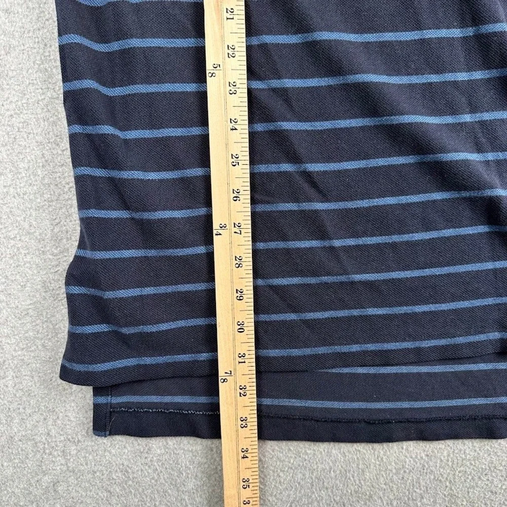 Polo Ralph Lauren Men's Navy Blue‎ Striped Golf Crest Polo Shirt Size Large